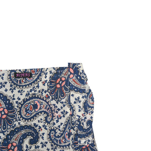 Rock aus Viskose Stoff, Paisley in Blau