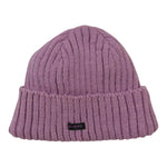 Nijens Beanie Tulsipur in Mauve mit breitem Umschlag und weichem Baumwollfutter.