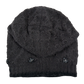 Long Beanie Mütze, Wollmütze mit Strickmuster aus 100% Schurwolle Dunkelgrau. Mützenzipfel ist am Hinterkopf fixiert.