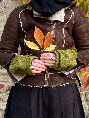 Fäustlinge und kurzfinger Handschuhe aus Schurwolle - Loonna-set-10 Nijens Shop