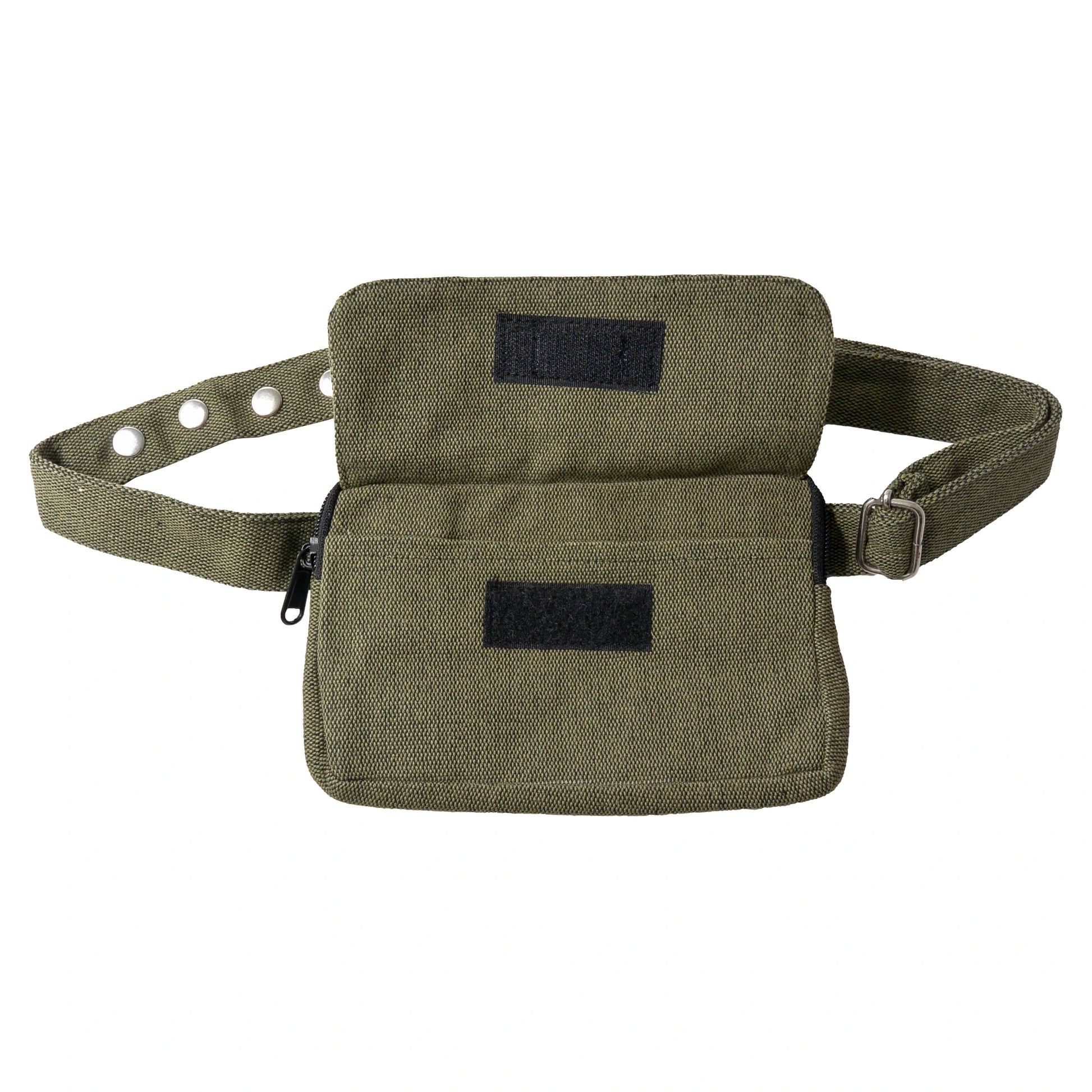 Kleine Beuteltasche Bauchtasche Stoff Olive-Grün