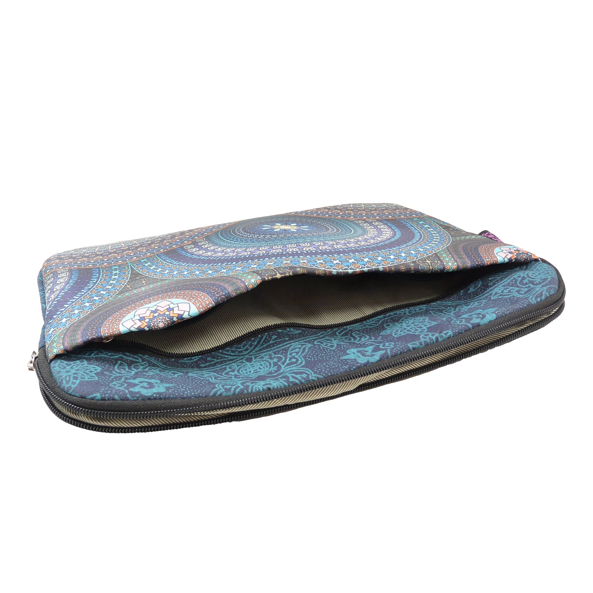 Innenansicht der Nijens Laptop Hülle in Blau mit weichem Futter für 13 und 15 Zoll Laptops