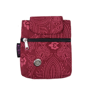 Baza Canvas Kotbeutelspender und Leckerli-Tasche in Rot mit floralen Mustern