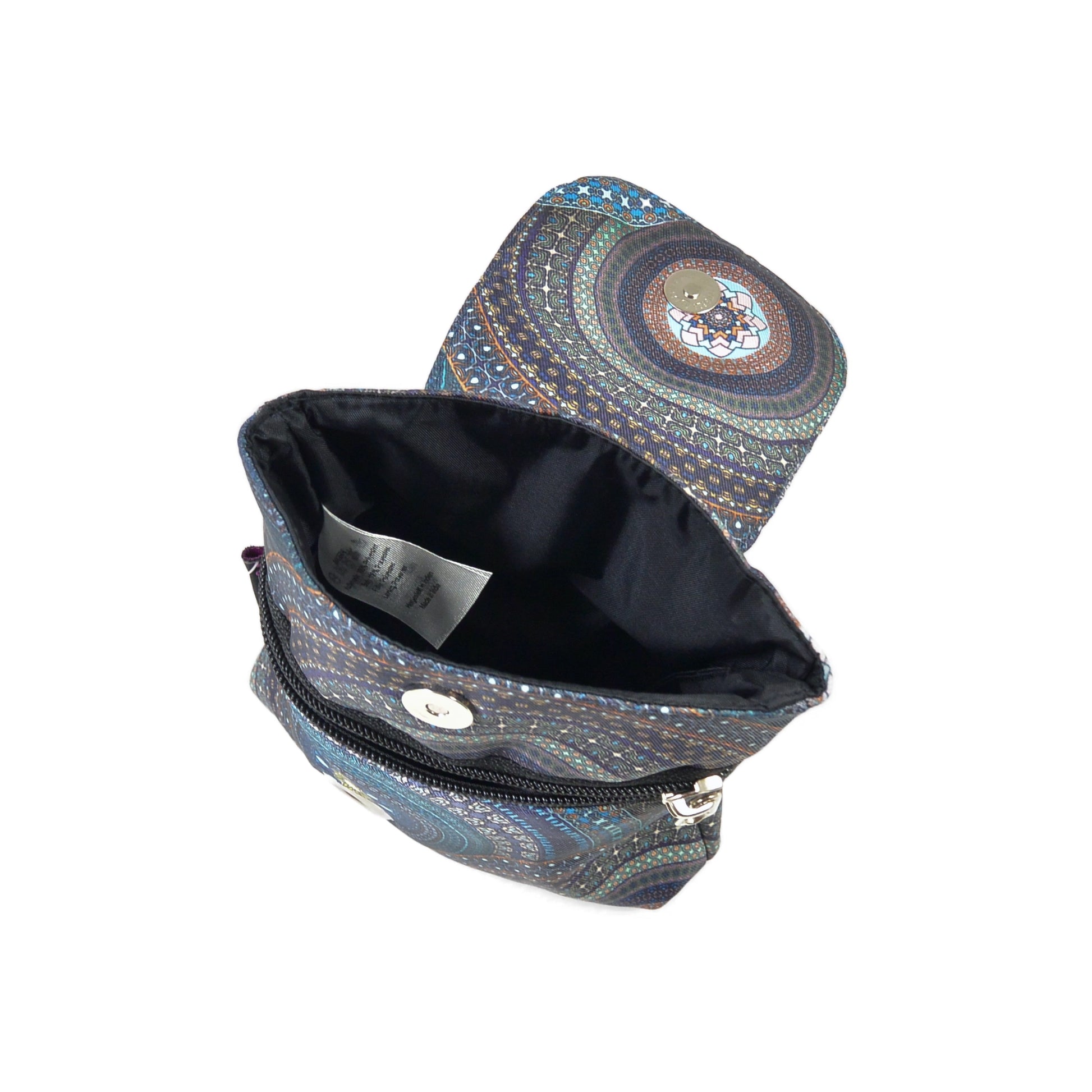  Hundekotbeutelspender wasserdicht mit blauem Mandala-Muster und Extra Reißverschlussfach für Hundekotbeutel, Schlüssel & Karte