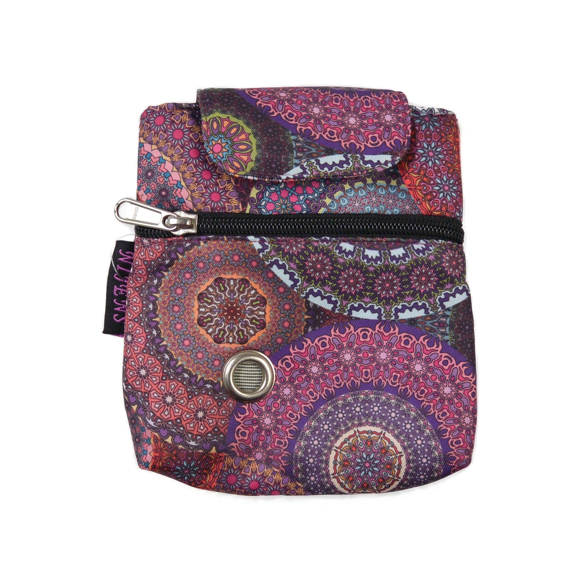 Hundekotbeutelspender im Mandala-Design Rosa-Lila – wasserdicht, mit Fach für Kotbeutel