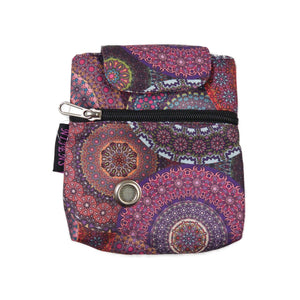 Hundekotbeutelspender im Mandala-Design Rosa-Lila – wasserdicht, mit Fach für Kotbeutel