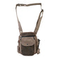 Nijens Gassitasche aus Canvas Beige und Leder mit Pfote-Herz-Motiv, verstellbarem Schultergurt und integriertem Flaschenhalter.