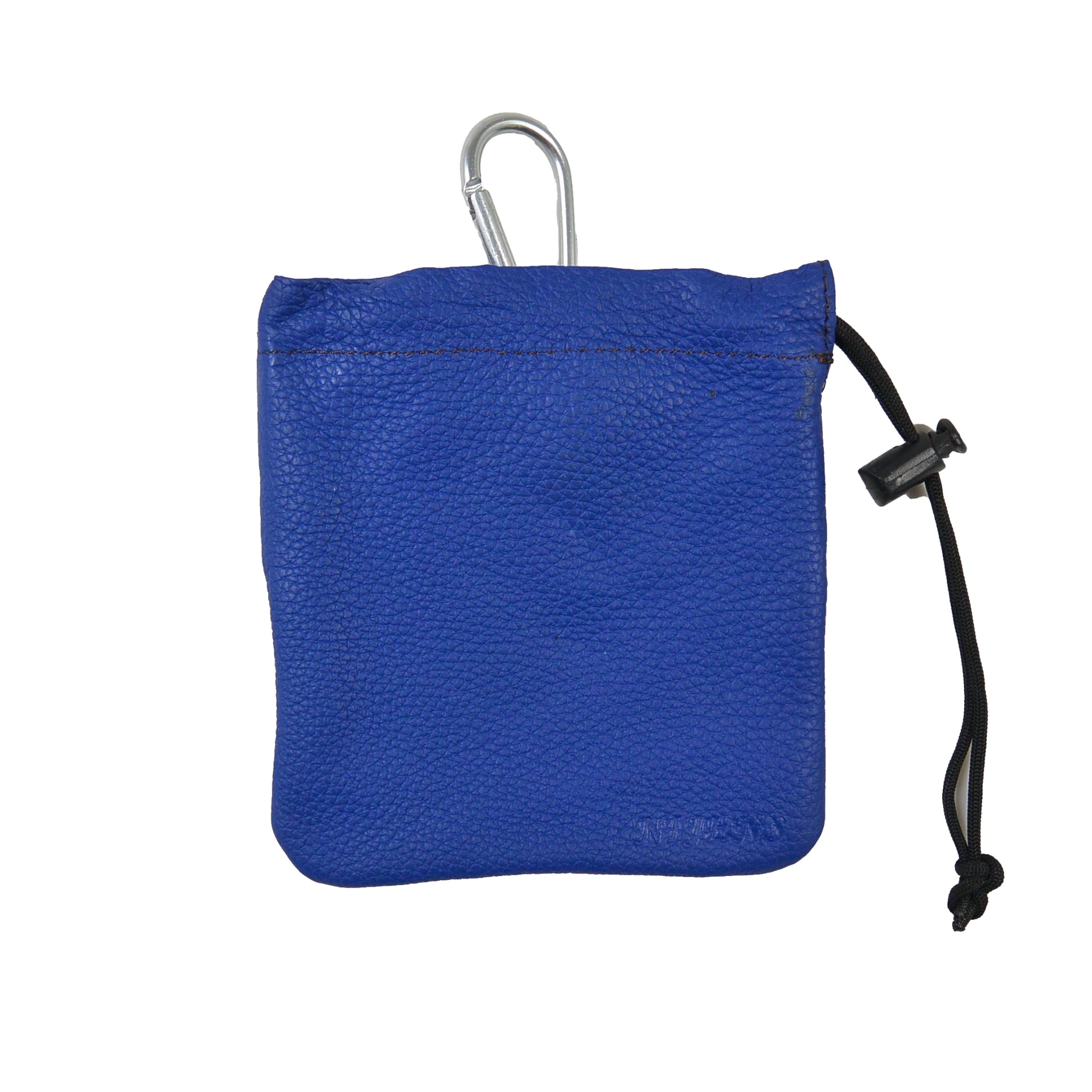 Royalblauer Leder-Leckerlibeutel Cabra mit Kordelzug – Vorderseite