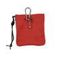 Leder-Leckerlibeutel Cabra in Rot mit Kordelzug und Karabiner.