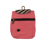 Baza Leder Leckerli-Tasche in Rosa mit Zebra-Kuhfell-Element und Metallöse für Hundekotbeutel