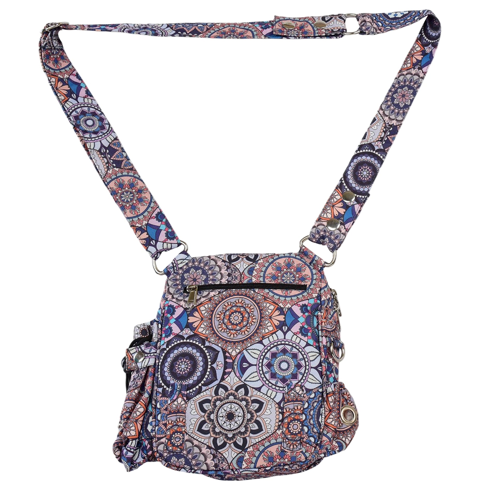 Rückansicht der Gassitasche Konstanz von Nijens im Lavendel Mandala Design mit Reißverschlussfach - Konstanz 71081 Nijens Shop