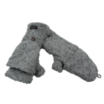 Handschuhe, Fäustlinge aus Schurwolle Grau mit Schtrickmuster. Innenfutter ist aus Fleece.