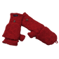 Handschuhe, Fäustlinge aus Schurwolle Rot mit Schtrickmuster. Innenfutter ist aus Fleece.
