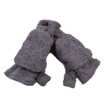 Handschuhe, Fäustlinge aus Schurwolle Flieder mit Strickmuster können in halblangen Fingerhandschuh umgewandelt werden. 