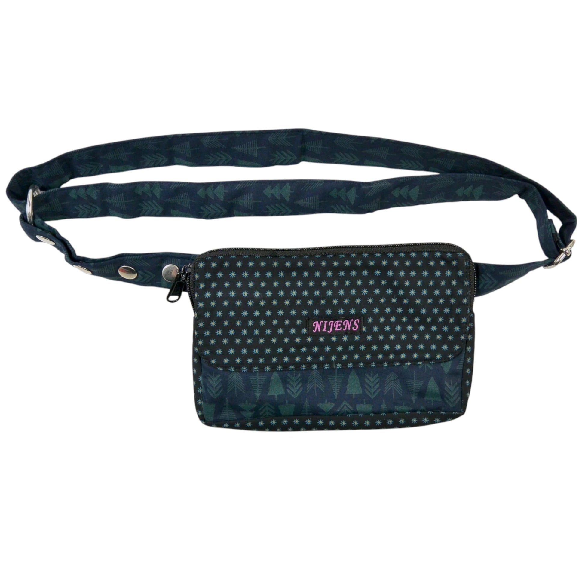 Hüfttasche, Stoff in Grün, Bauchtasche mit abnehmbarem Gürtel 