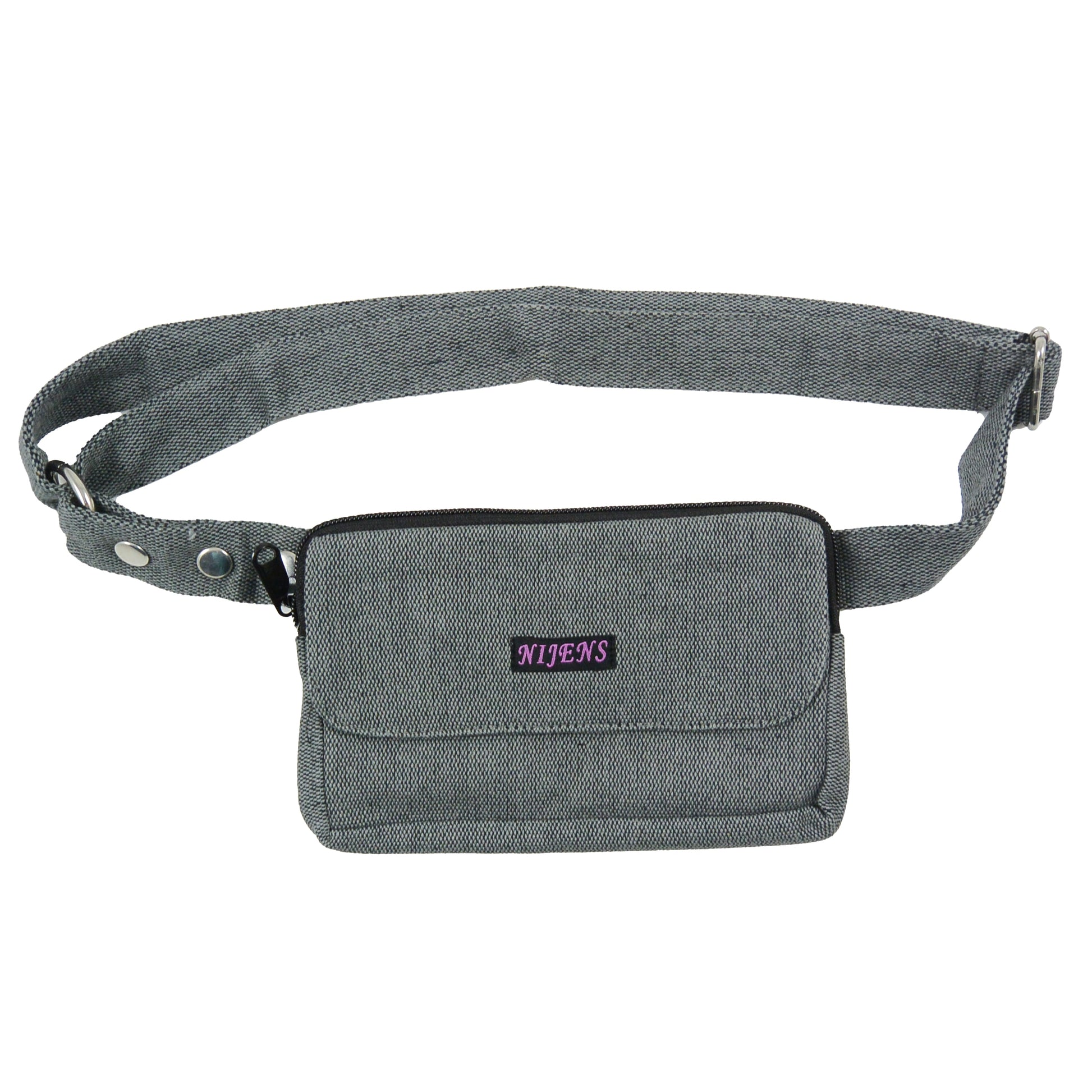 Bauchtasche, Beuteltasche aus Stoff in Grau