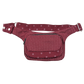 Gassi-Tasche, Bauchtasche aus Baumwolle Bordeaux Rot mit Mustermix und wasserabweisendem Innenraum. Sie besitzt ein Reißverschlussfach auf der Rückseite sowie eine Reißverschluss und Einsteckfach vorne.
