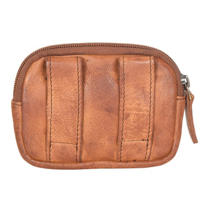 Kleine Beuteltasche Leder TAN mit Gürtelschlaufen 3