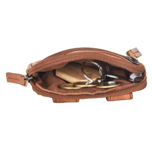 Nijens Kotbeutelspender – Innenansicht der kleinen, Leder Brandy Tasche mit Reißverschluss 