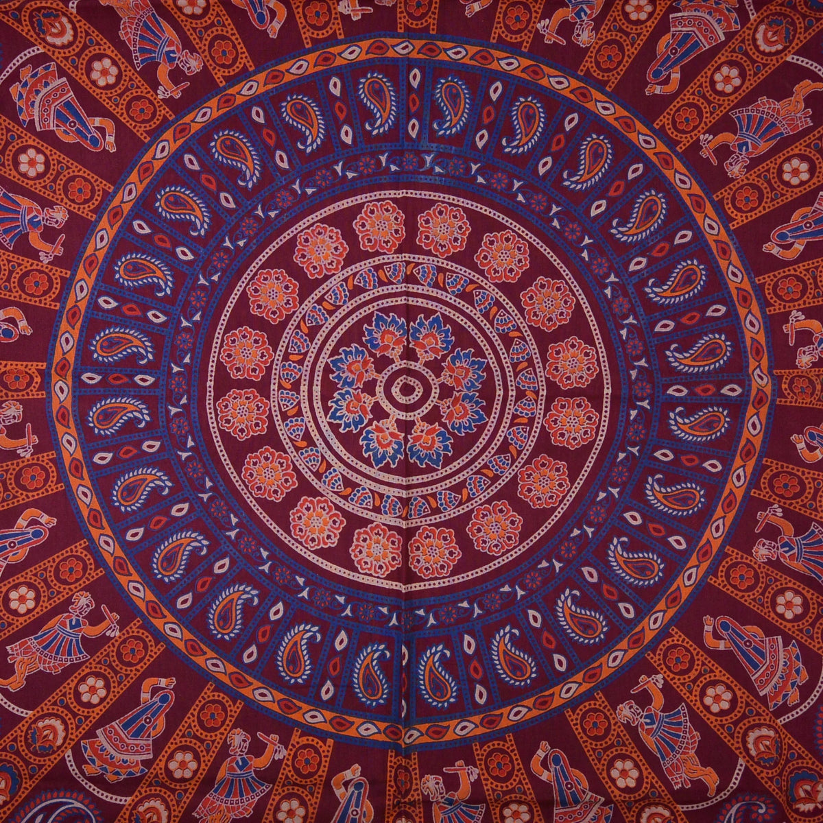 Decke groß – Tänzerinnen & Paisley-Muster
