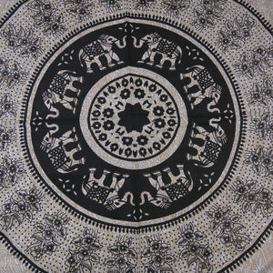 Mandala Wandtuch mit Elefanten & Tigern - Dekor Decke klein 287 Nijens