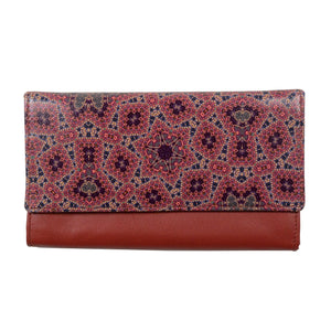 Portemonnaie Leder Geldbörse Mandala Rot