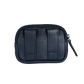 Beuteltasche aus echtem Leder mit Gürtelschlaufen, Leder Schwarz.