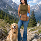 Gassi-Tasche mit Flaschenhalter „Konstanz“ Cord Goldbraun (110)