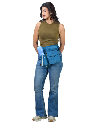 Gassi-Tasche mit Flaschenhalter "Brandenburg" Cord Petrol (120)