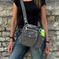 Gassi-Tasche mit Flaschenhalter „Konstanz“ Baumwoll-Canvas Grau (7701)