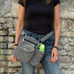 Gassi-Tasche mit Flaschenhalter „Konstanz“ Baumwoll-Canvas Grau (7701)