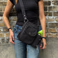 Gassi-Tasche mit Flaschenhalter „Konstanz“ Baumwoll-Canvas Schwarz (7703)
