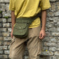 Super Hannover Gassi-Tasche in Khaki mit Ethno-Muster praktisch um die Hüfte getragen