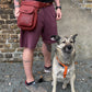 Gassi-Tasche Leder Rot Pfote&Herzprägung für Hundespaziergang - Nijens Shop