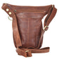 Gürteltasche Gassi-Tasche aus Leder Brandy, mit einem Reißverschlussfach hinten und zwei Gürtelschlaufen zur Befestigung eines Oberschenkelgurts.