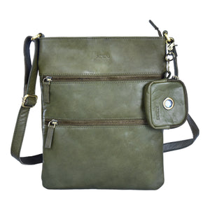 Ledertasche Umhängetasche Leder Olive