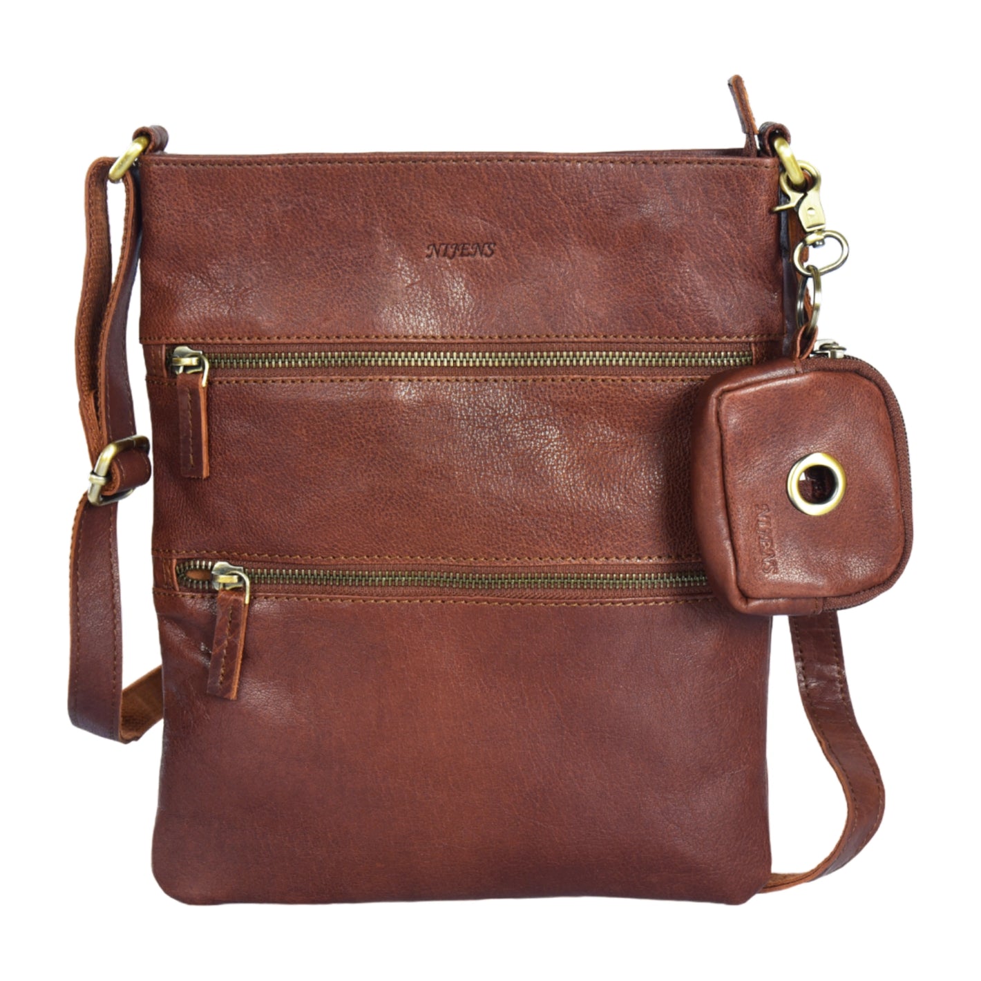 Ledertasche Umhängetasche Leder Brandy, Gassi-Tasche