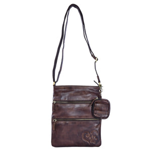 Ledertasche UmhĂ€ngetasche Leder Mahagonibraun mit Pfote&Herz