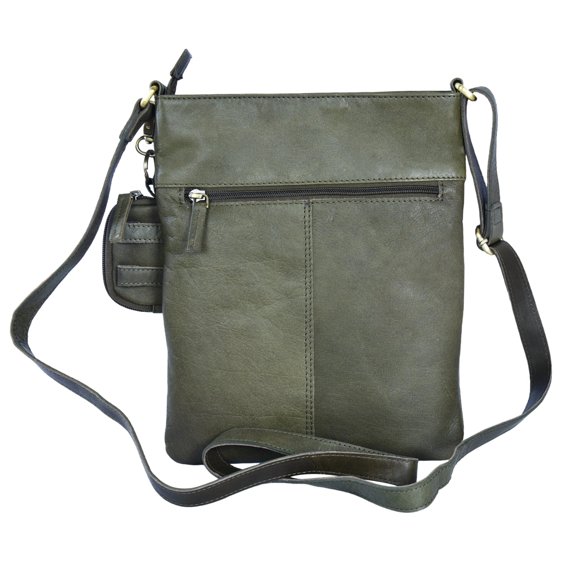 Ledertasche Umhängetasche Leder Olive - Nijens Shop