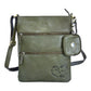 Ledertasche Umhängetasche Leder Olive mit Pfote&Herz