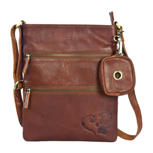 Nijens Ledertasche UmhĂ€ngetasche Leder Brandy mit Pfote&Herz