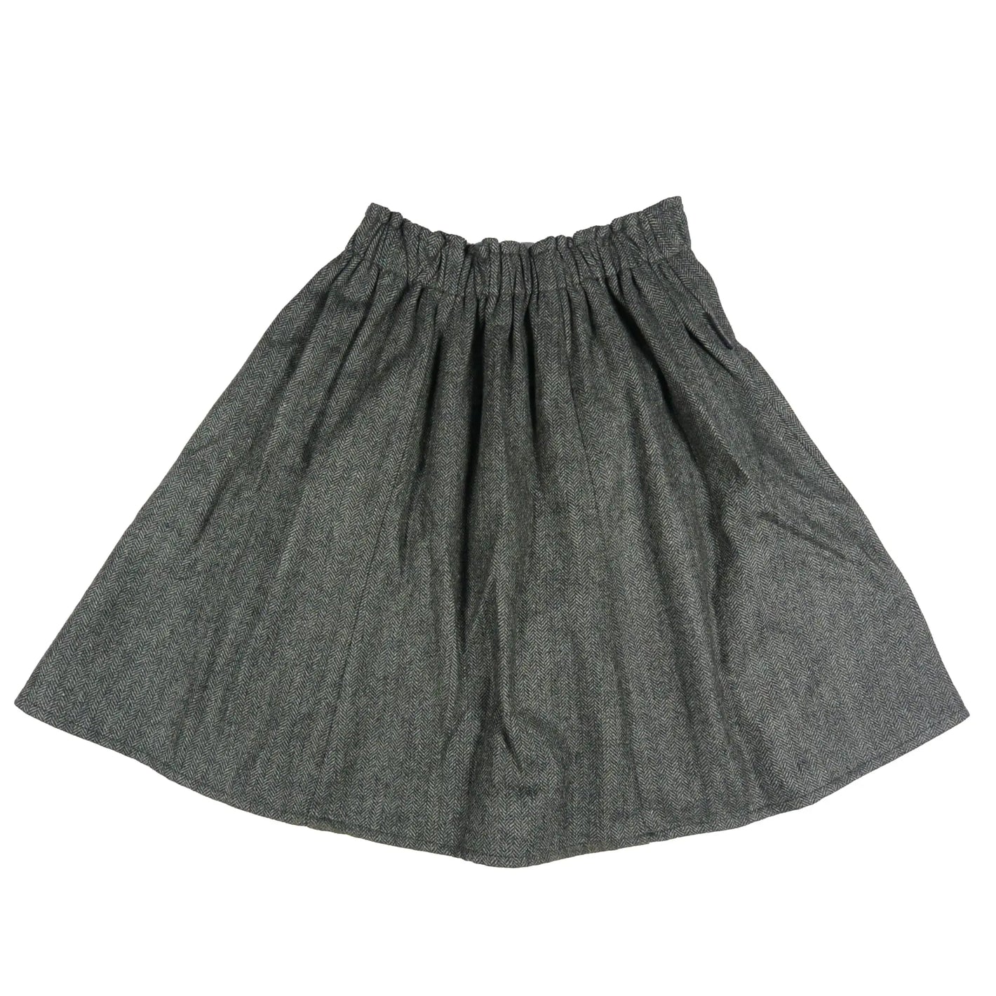 Rock aus Wolle Dunkelgrün meliert 