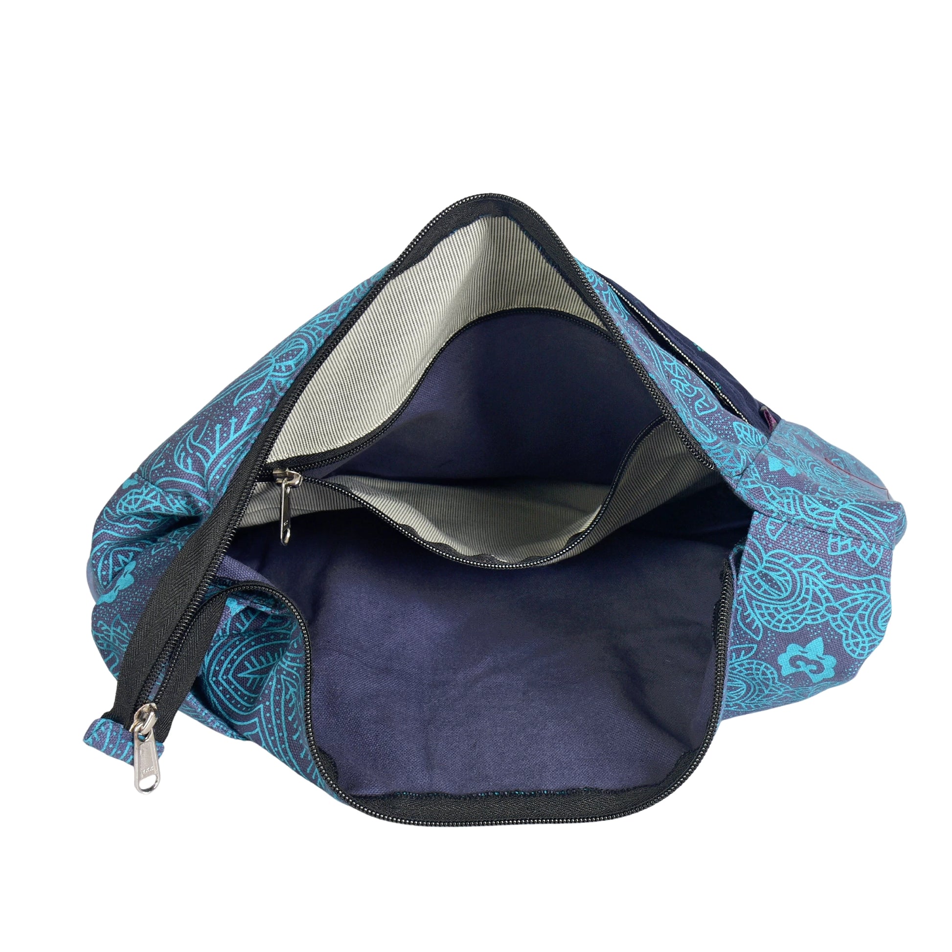 Innenansicht der Nijens Big Shopper Tasche, zeigt großes Hauptfach, Reißverschlussfach und Einsteckfach für Alltagsorganisation.