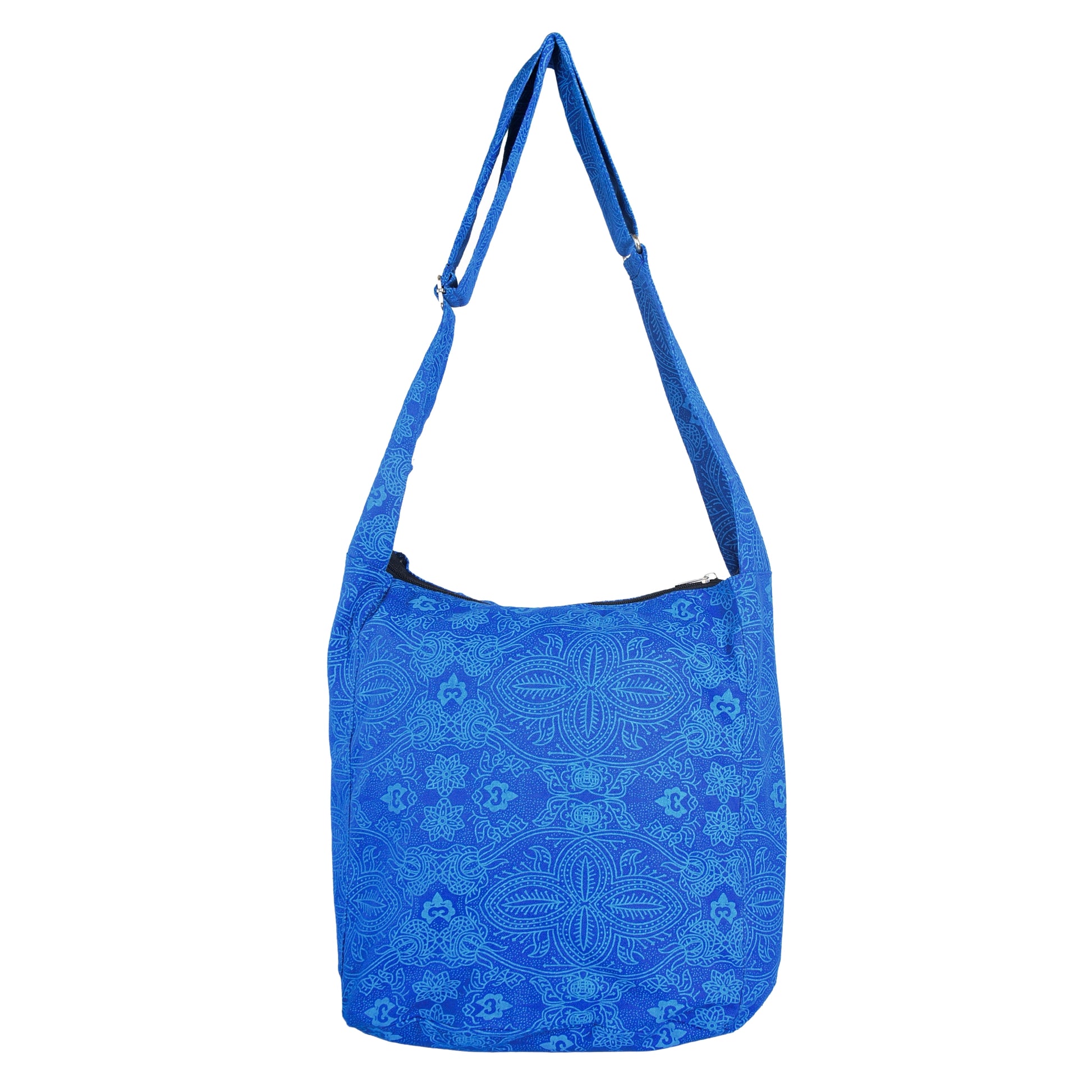 Blauer Nijens Big Shopper aus Canvas mit verstellbarer Schultergurt, Rückansicht.