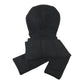 Nijens Balaclava in Schwarz mit Kapuze und langen Schalenden – Rückansicht