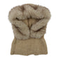 Nijens Balaclava Damen beige Frontansicht – gestrickte Schlupfmütze mit verlängertem Halsbereich