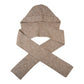 Nijens Balaclava in Beige mit langen Schalenden – offene Produktansicht