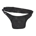 Nijens Hüfttasche Dublin Schwarz-Braun mit Blumen-Muster, Frontansicht mit Reißverschlussfach.