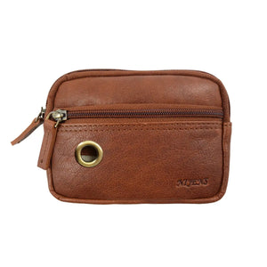 Kleine Beuteltasche Leder Brandy