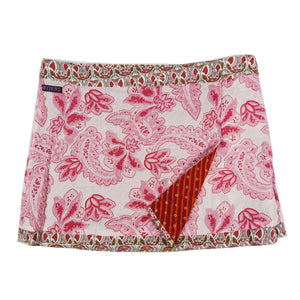 Sommerrock Wenderock Minirock aus Baumwoll-Stoff Rosa Paisley